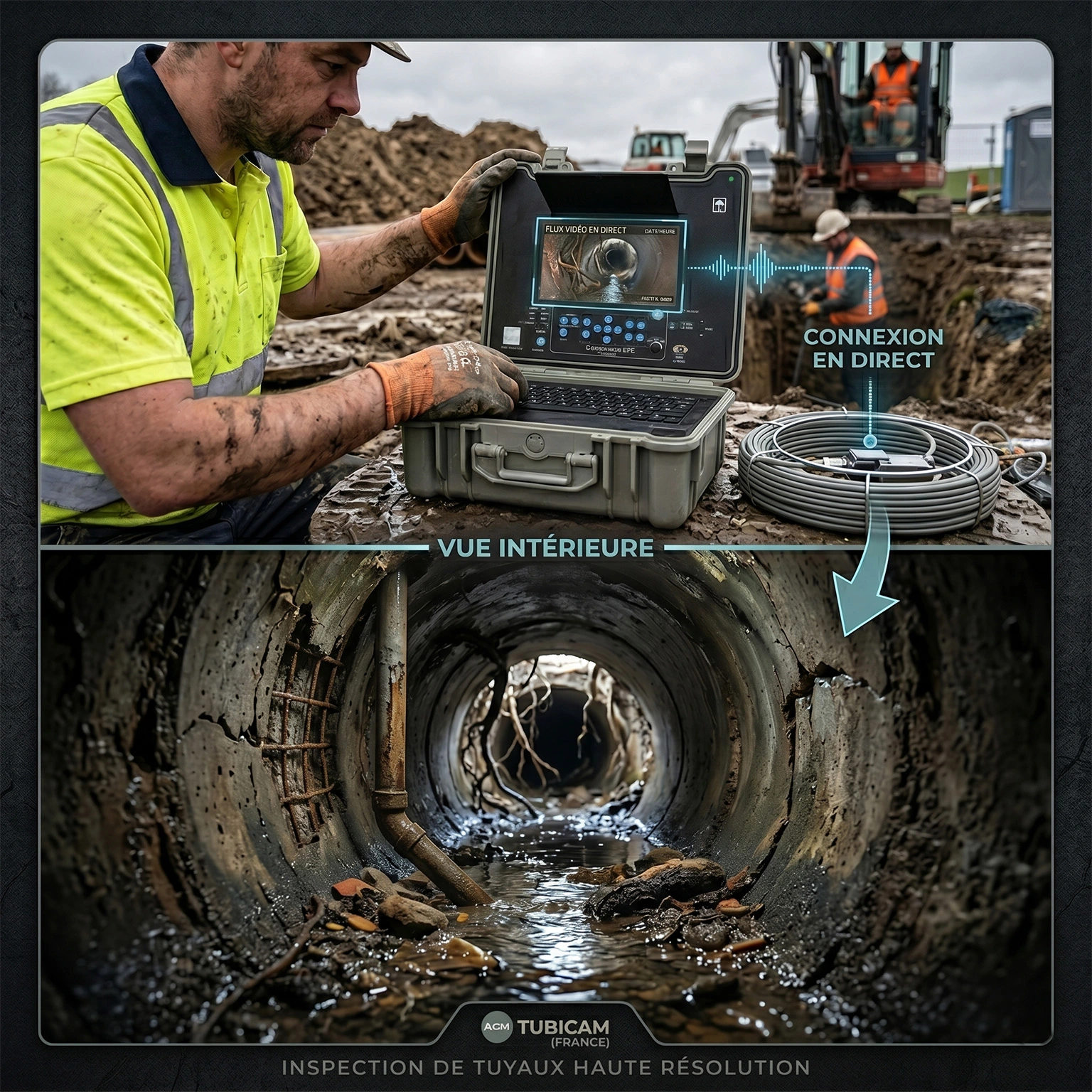 Inspection intérieure de canalisation avec caméra endoscopique Tubicam R23 HD